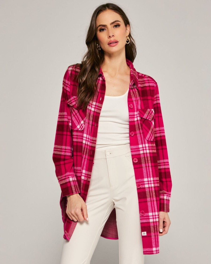 Women 7 Diamonds Jackets | Generation Plaid Shacket