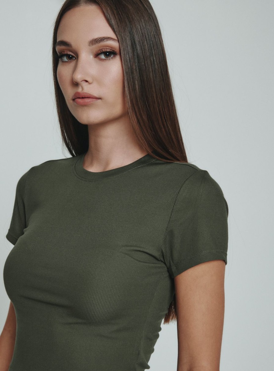 Women 7 Diamonds Short Sleeve | Core Ribbed Crop Tee