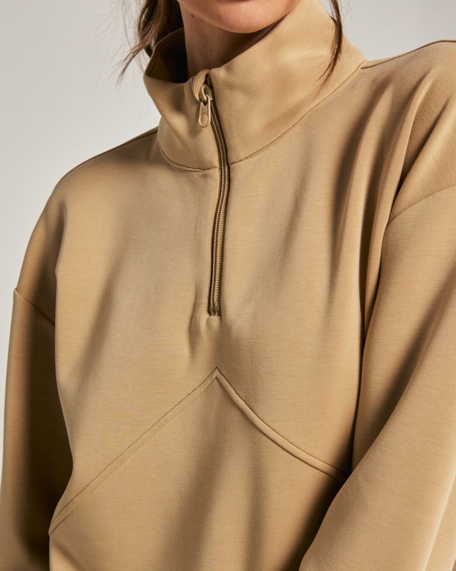 Women 7 Diamonds Pullovers | Rev Crop Quarter-Zip