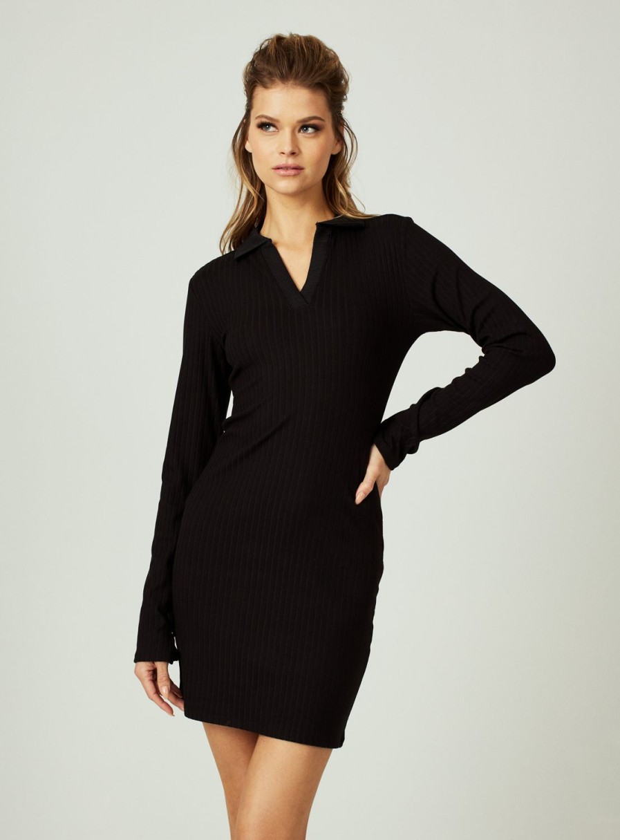 Women 7 Diamonds Mini | Core Long Sleeve Polo Dress