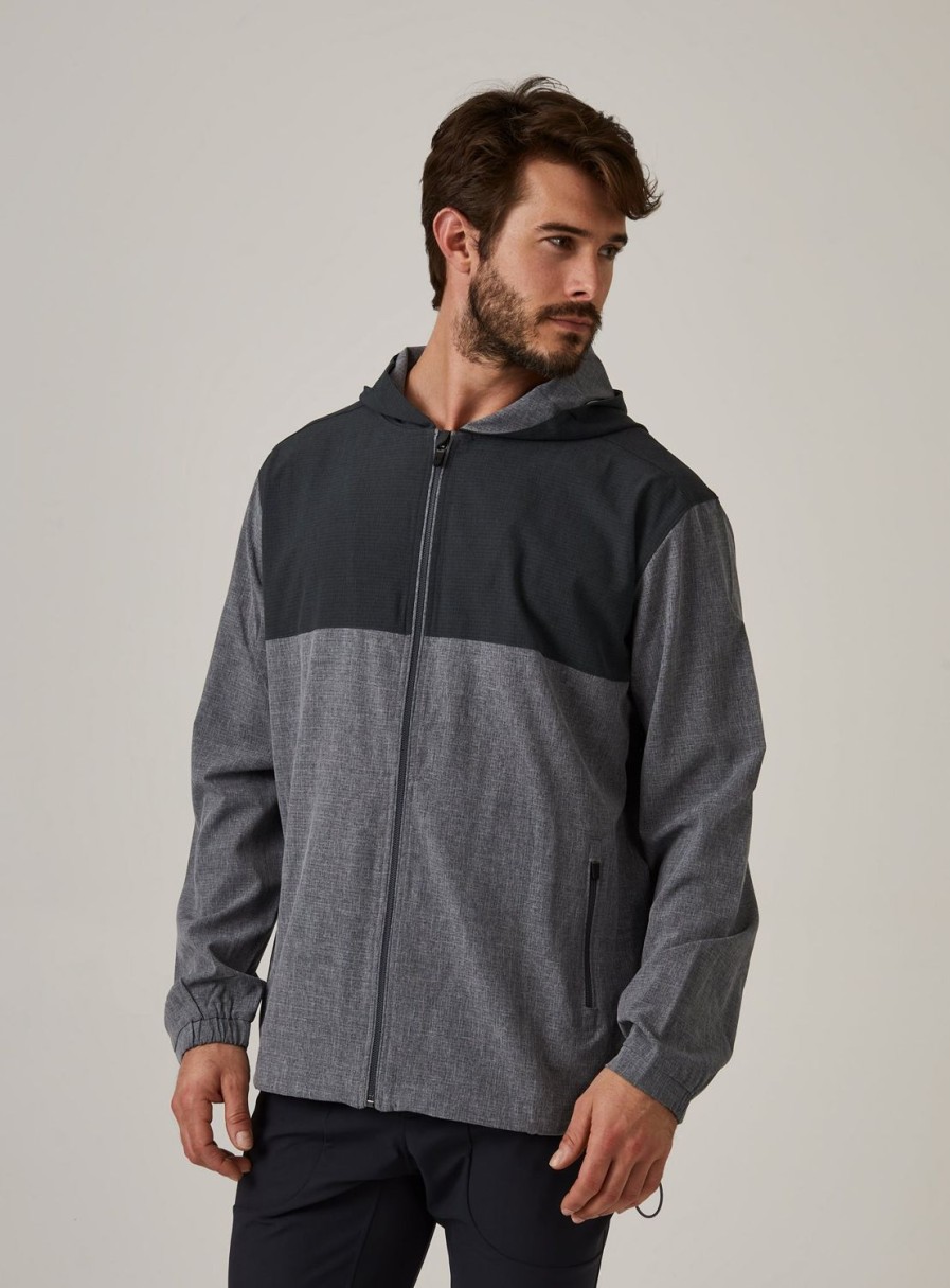 Men 7 Diamonds Hoodies | Oxygenate Two-Toned Full-Zip Hoodie