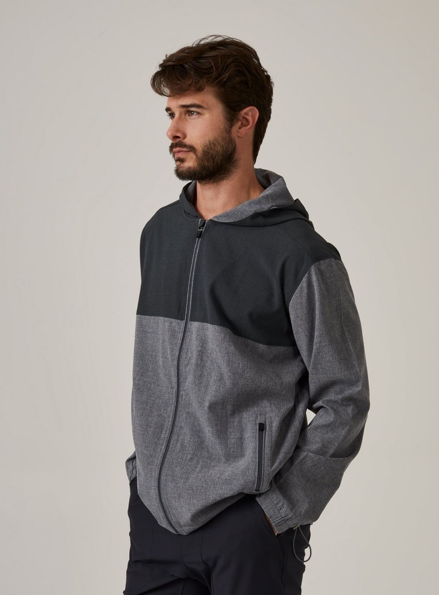 Men 7 Diamonds Hoodies | Oxygenate Two-Toned Full-Zip Hoodie