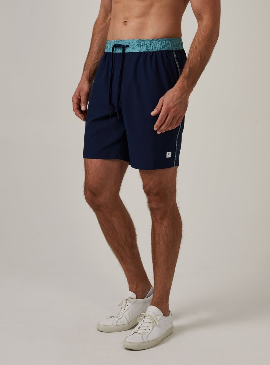 Men 7 Diamonds Shorts | Solid Contrast Core Active 7" Short