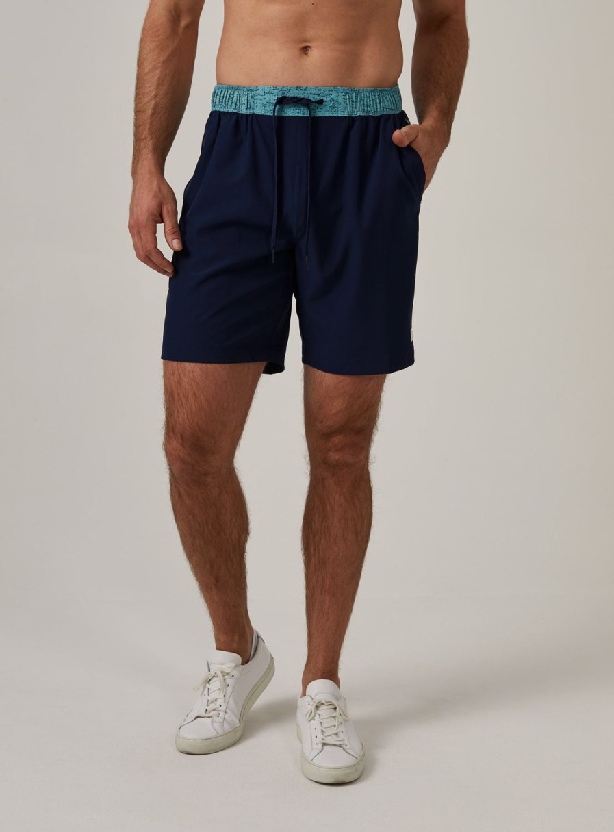 Men 7 Diamonds Shorts | Solid Contrast Core Active 7" Short