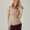 Women 7 Diamonds Long Sleeve | Core Ribbed Long Sleeve Henley