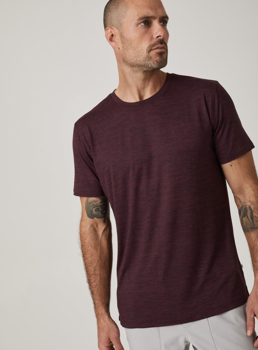 Men 7 Diamonds Tees & Henleys | Core Striped Crew Neck Tee