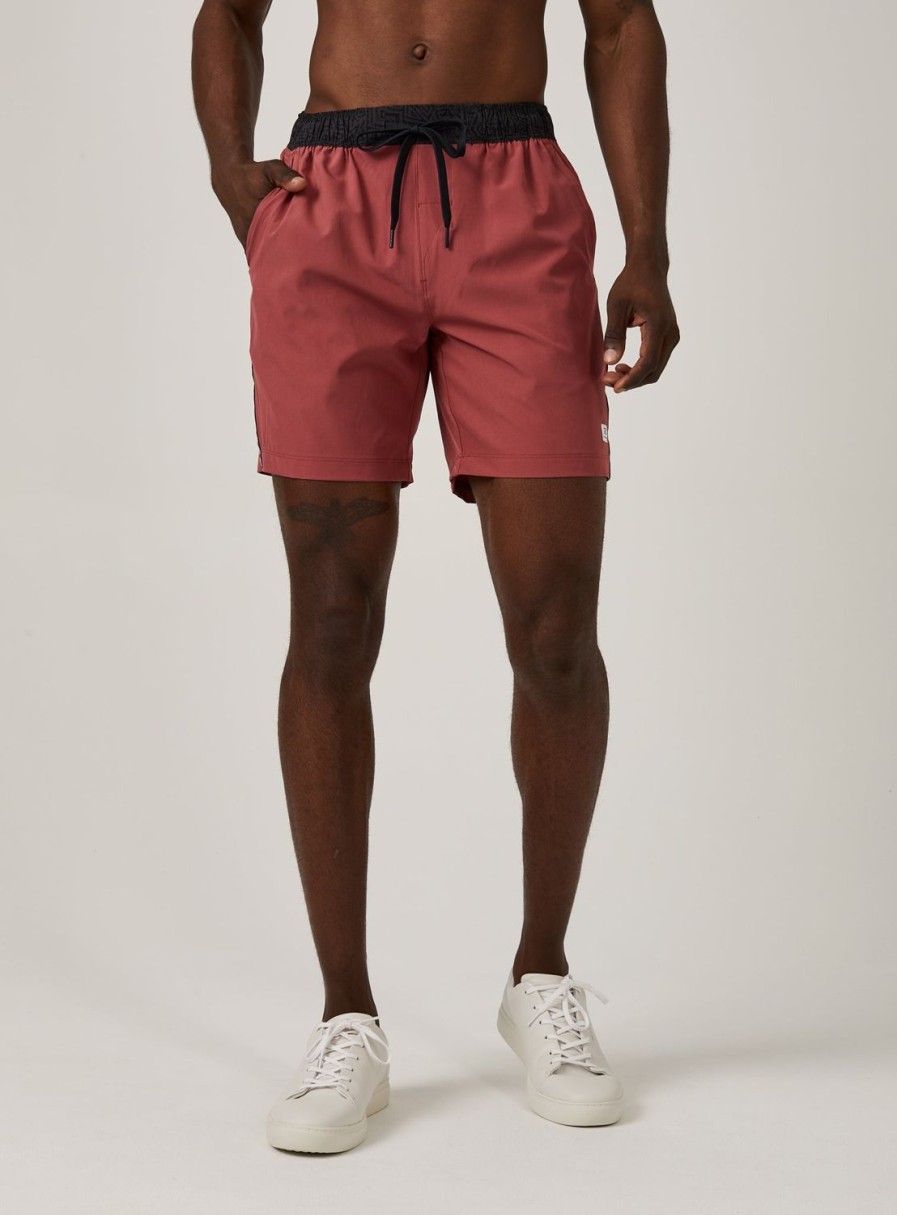 Men 7 Diamonds Shorts | Solid Contrast Core Active 7" Short