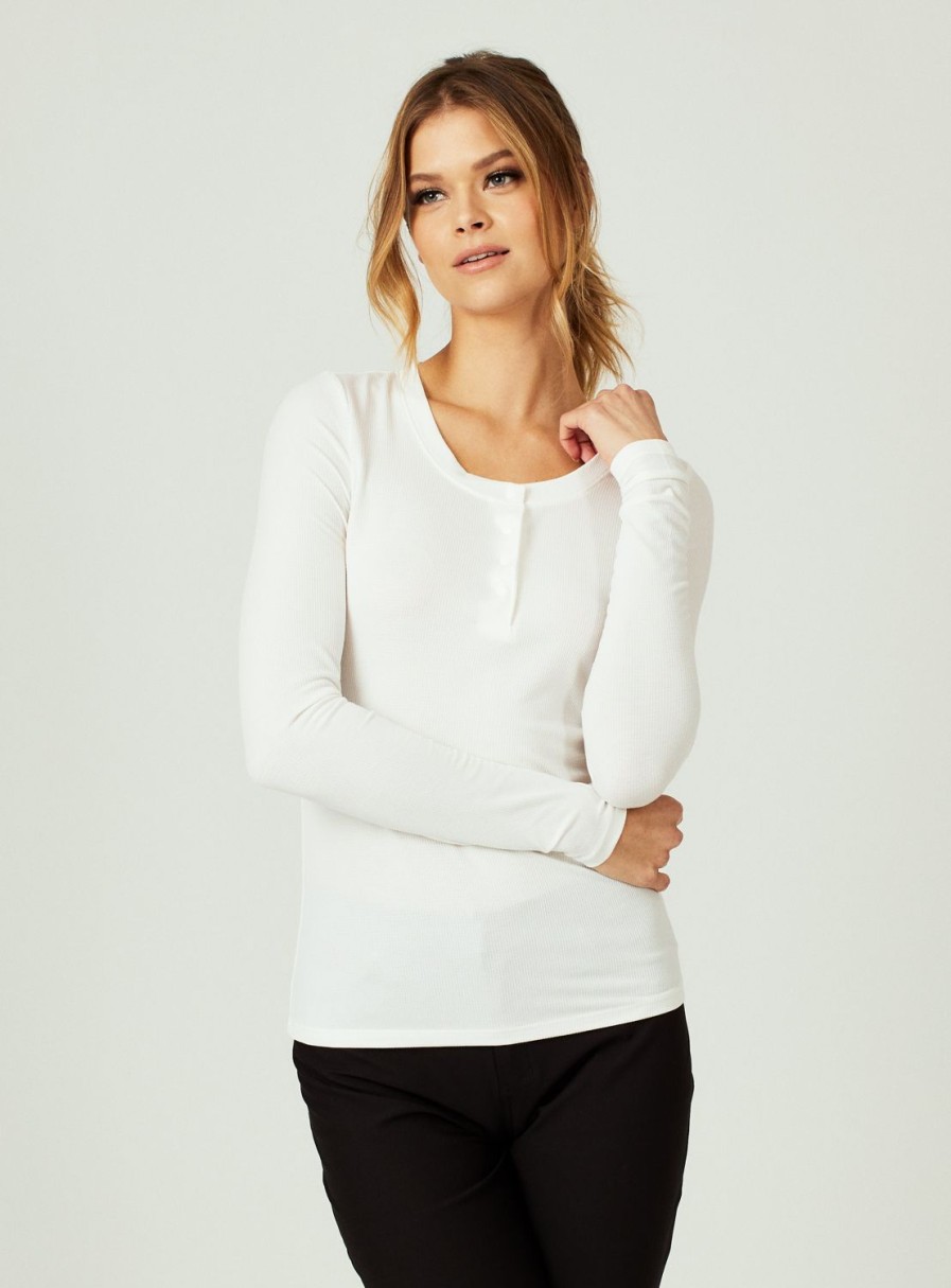 Women 7 Diamonds Long Sleeve | Core Ribbed Long Sleeve Henley