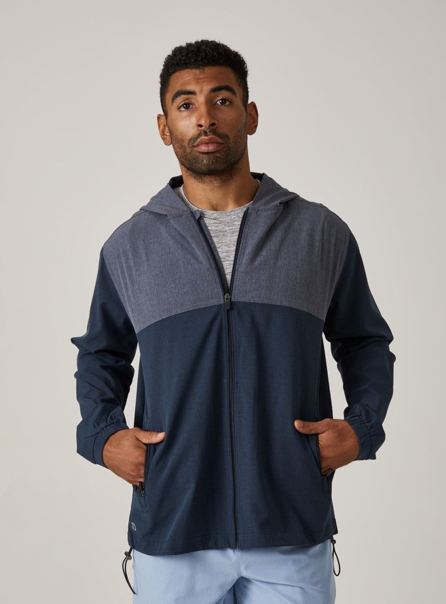 Men 7 Diamonds Hoodies | Oxygenate Two-Toned Full-Zip Hoodie