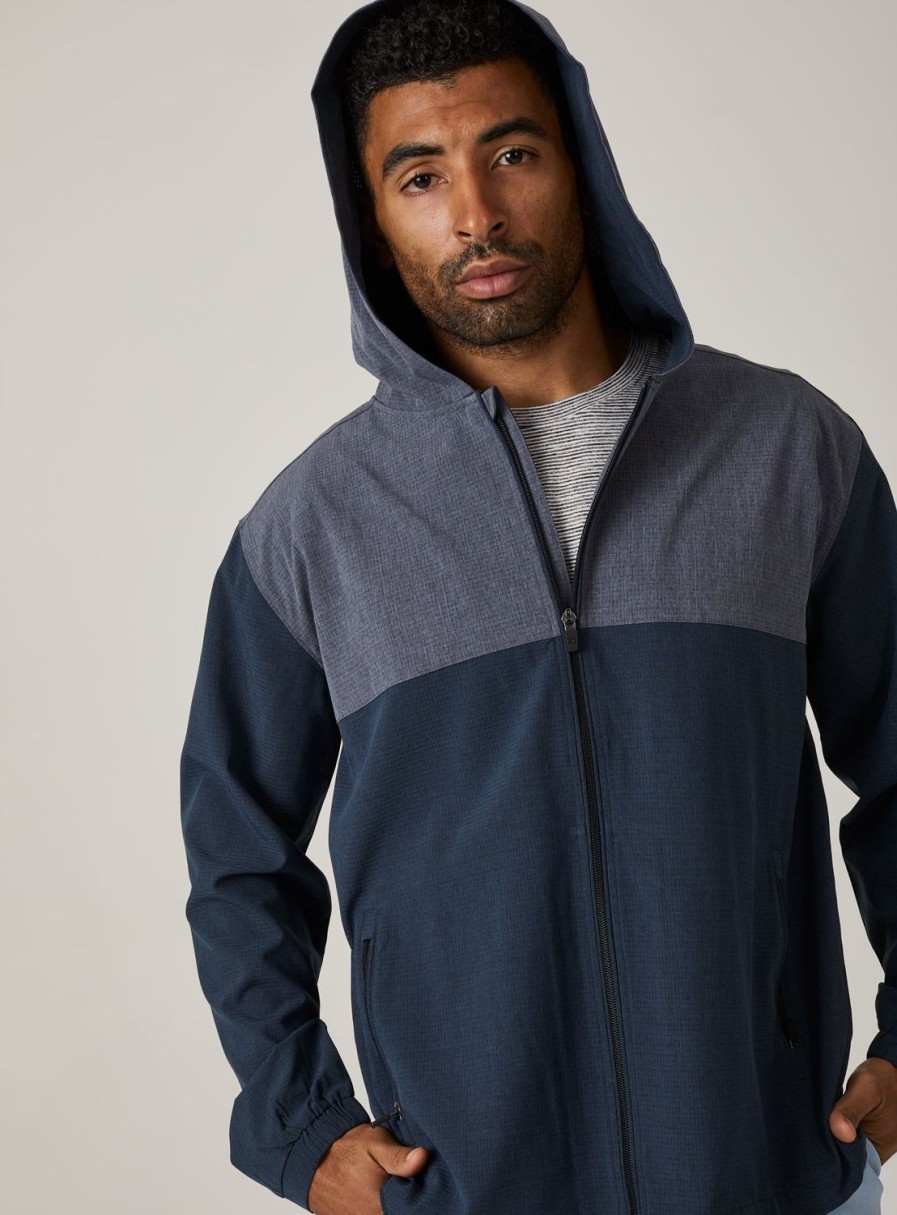 Men 7 Diamonds Hoodies | Oxygenate Two-Toned Full-Zip Hoodie