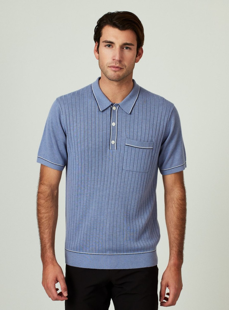 Men 7 Diamonds Polos | Enzo Striped Sweater Polo