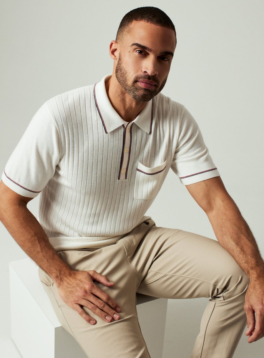 Men 7 Diamonds Polos | Enzo Striped Sweater Polo