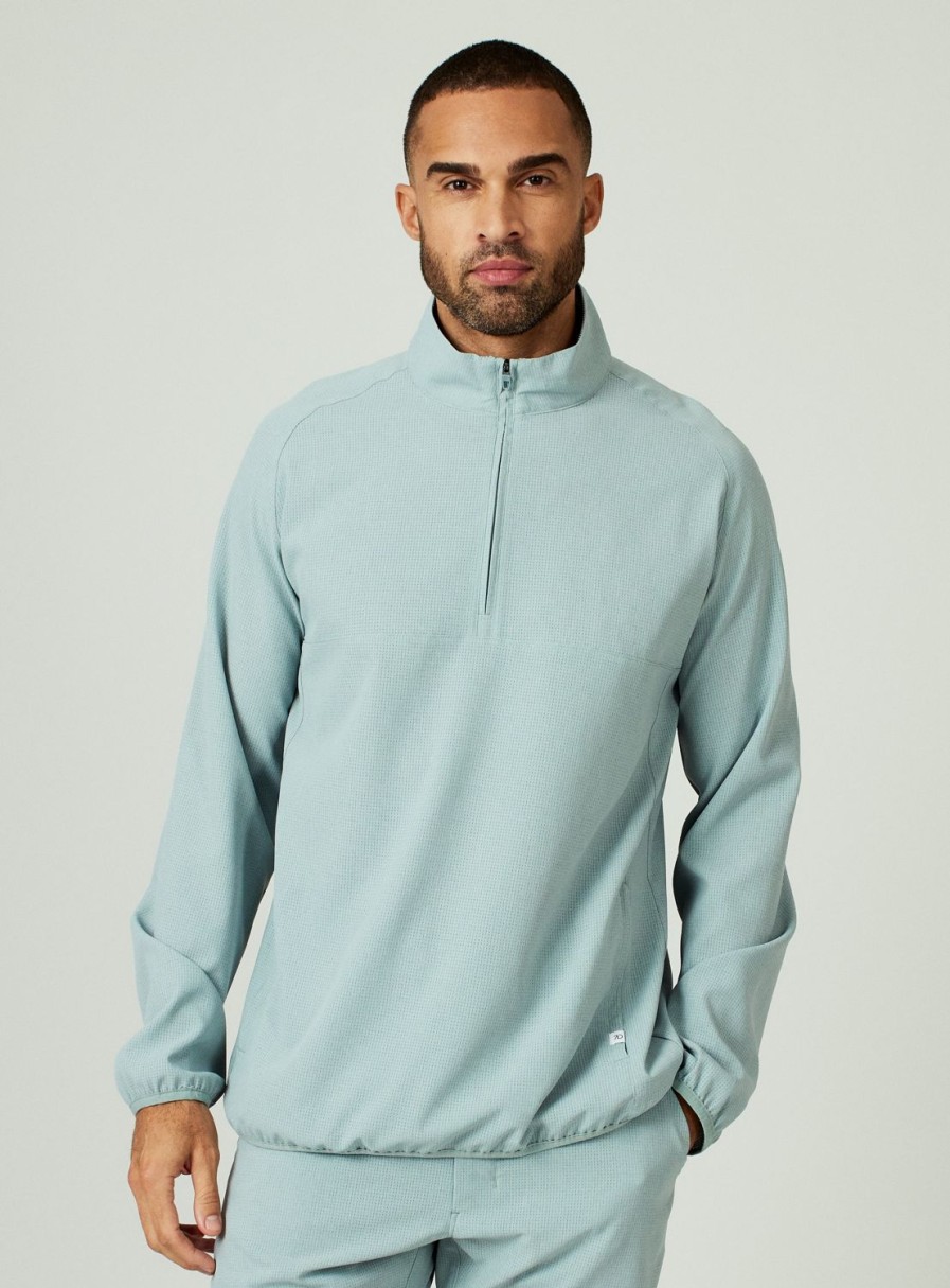 Men 7 Diamonds Pullovers | Oxygenate Solid Quarter-Zip Pullover