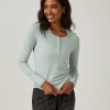 Women 7 Diamonds Long Sleeve | Core Ribbed Long Sleeve Henley