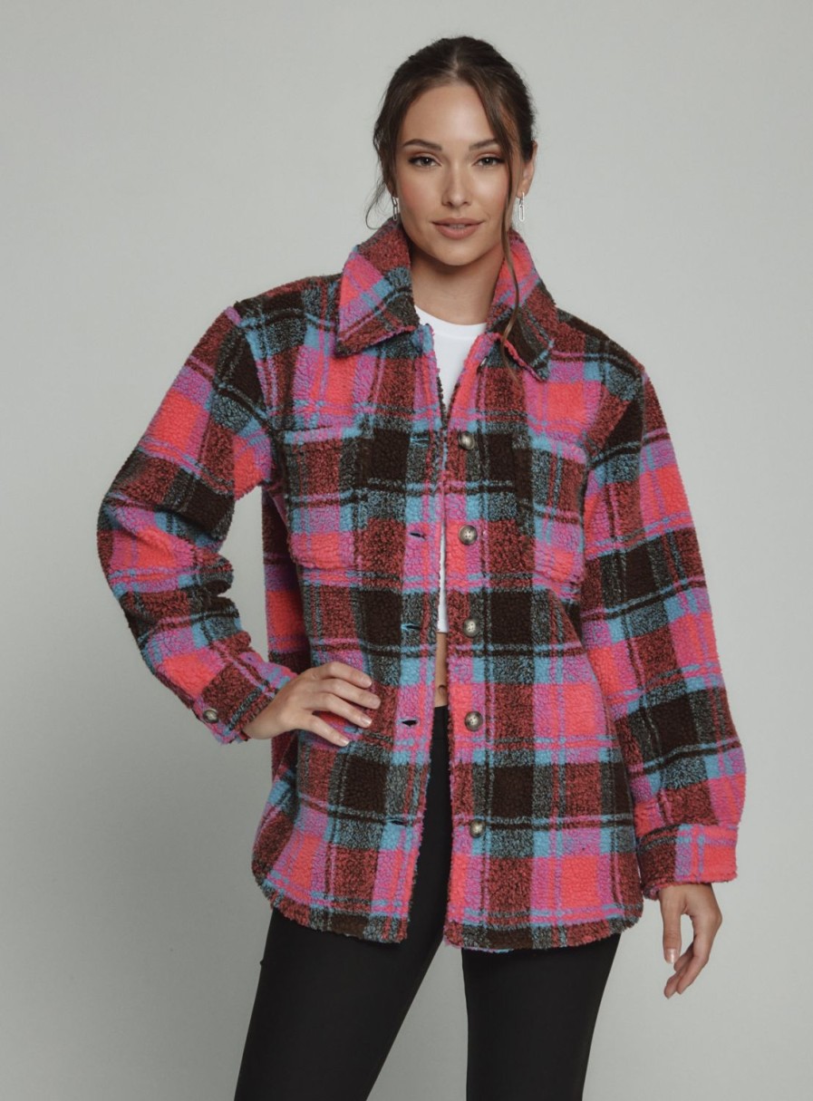 Women 7 Diamonds Jackets | Bailey Plaid Shacket