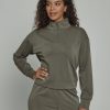 Women 7 Diamonds Pullovers | Rev Crop Quarter-Zip