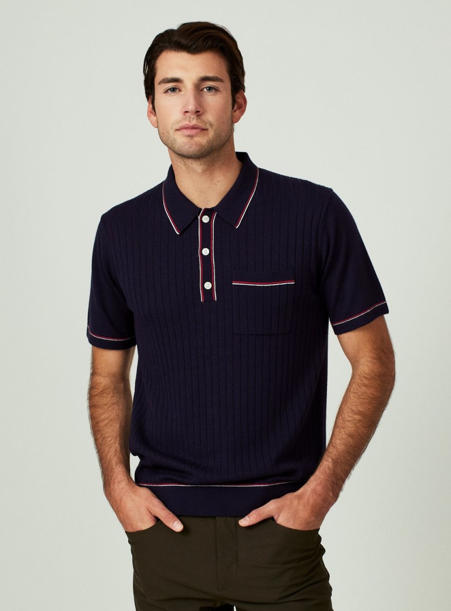 Men 7 Diamonds Polos | Enzo Striped Sweater Polo