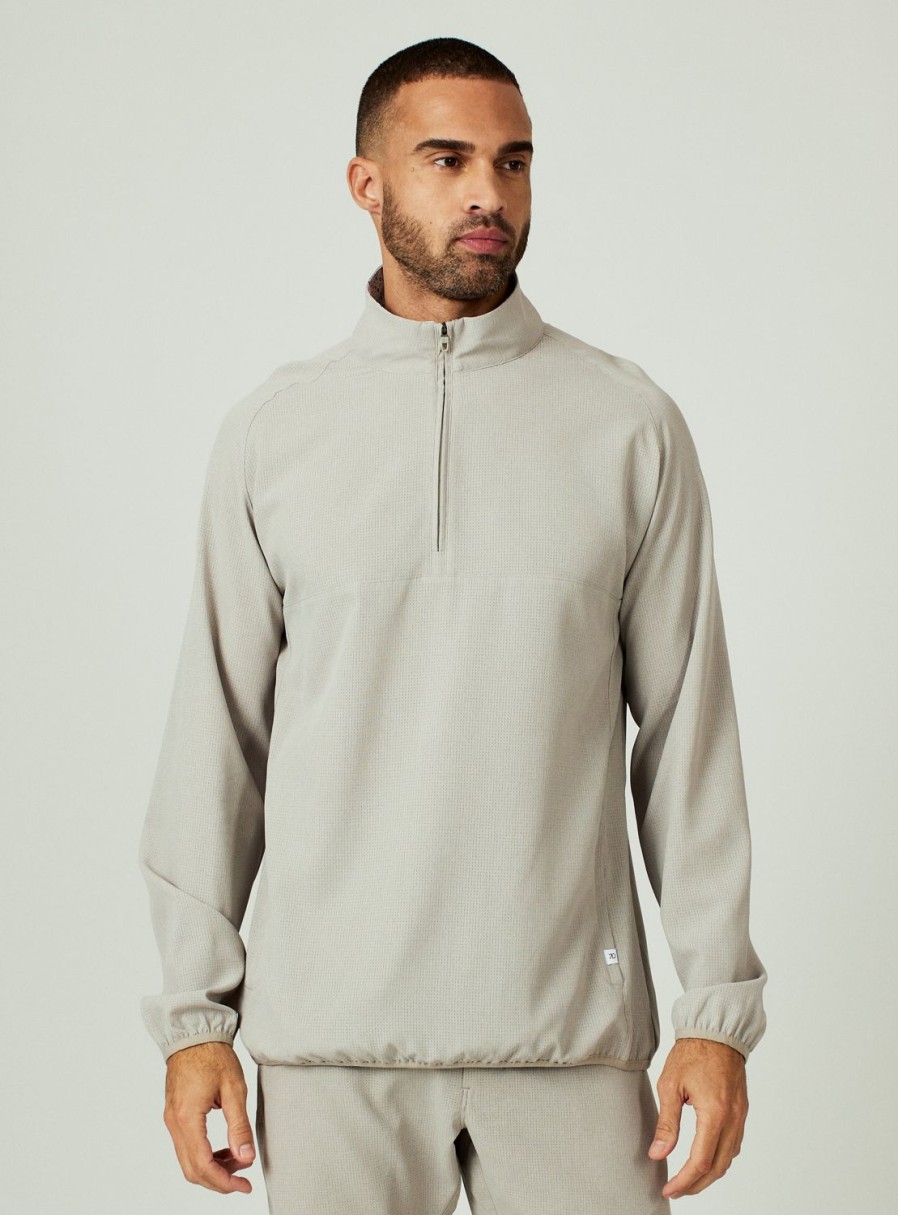 Men 7 Diamonds Pullovers | Oxygenate Solid Quarter-Zip Pullover