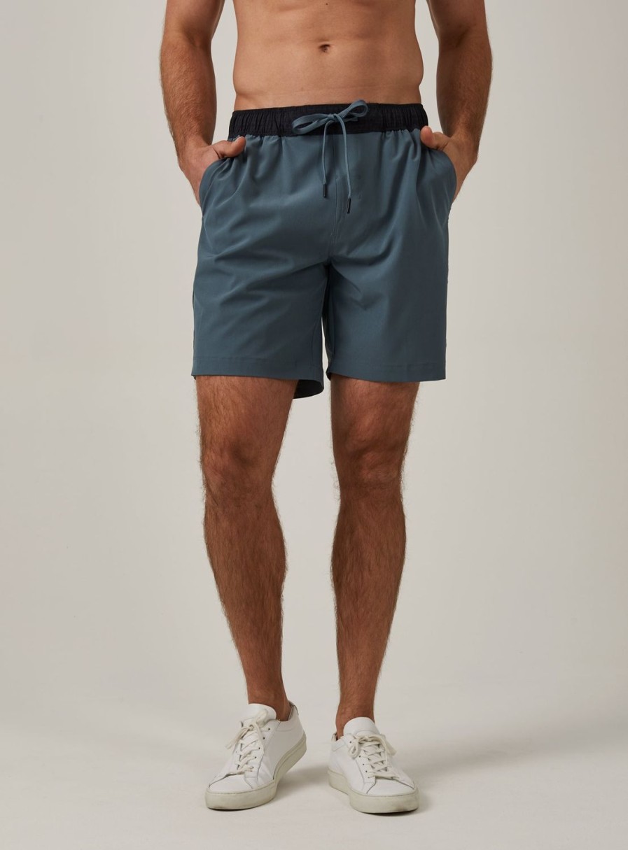 Men 7 Diamonds Shorts | Solid Contrast Core Active 7" Short