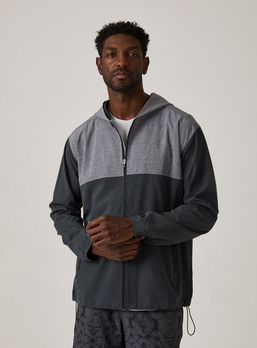 Men 7 Diamonds Hoodies | Oxygenate Two-Toned Full-Zip Hoodie