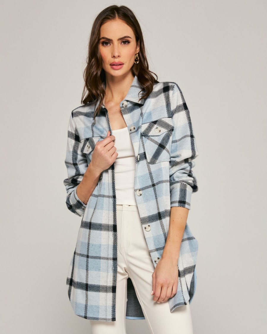 Women 7 Diamonds Jackets | Generation Plaid Shacket