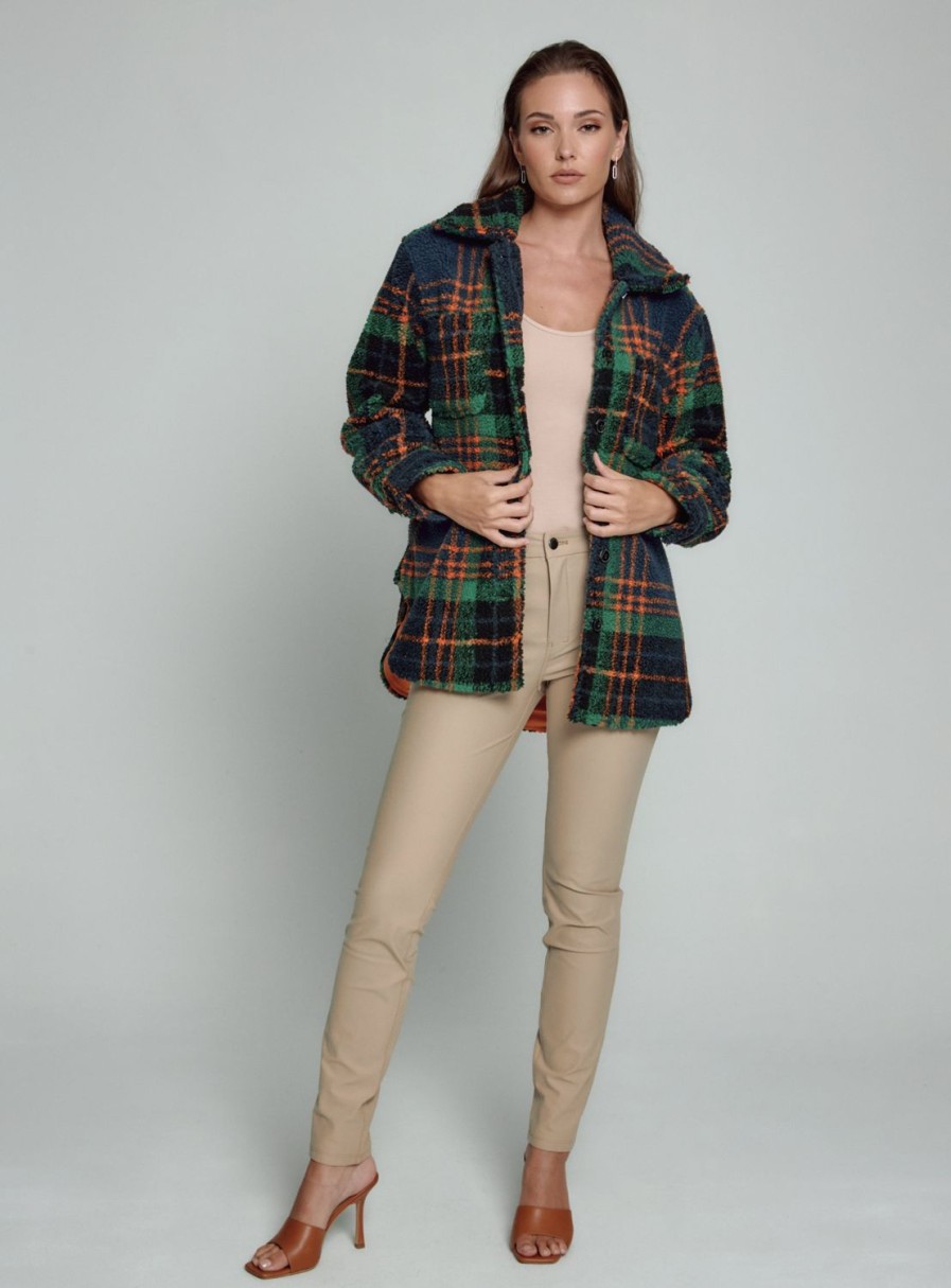 Women 7 Diamonds Jackets | Snoh Plaid Shacket