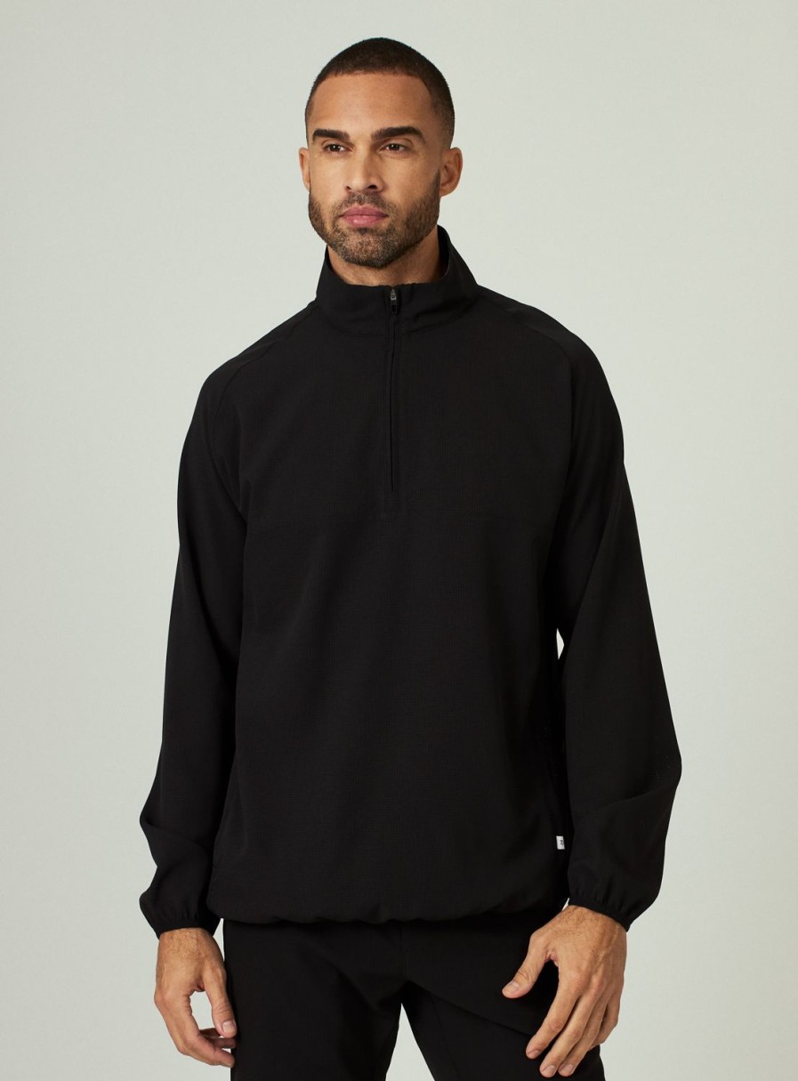 Men 7 Diamonds Pullovers | Oxygenate Solid Quarter-Zip Pullover