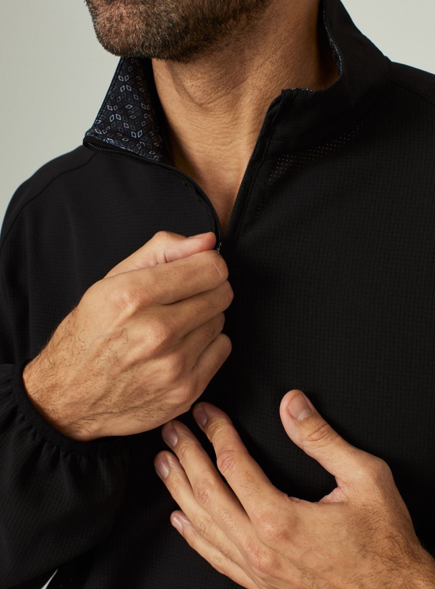 Men 7 Diamonds Pullovers | Oxygenate Solid Quarter-Zip Pullover